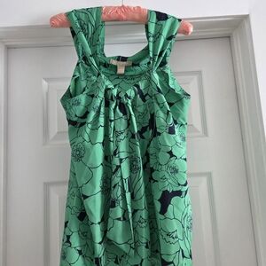 Green Floral Sleeveless Dress